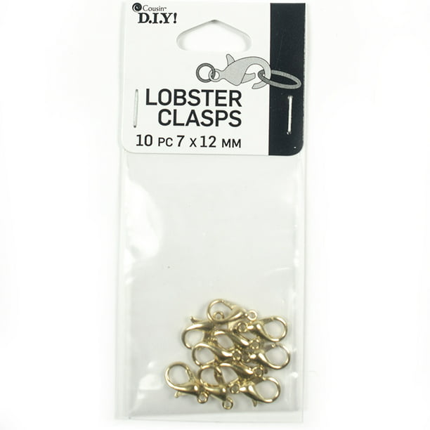 Gold Beading Station 50-Piece Lobster Claw Clasps for Jewelry Making 12mm 